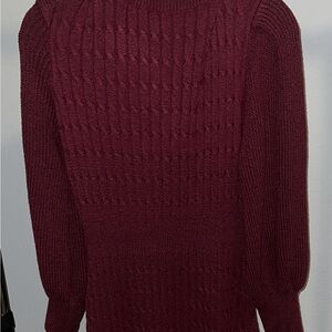 Burgundy Knit Sweater Dress